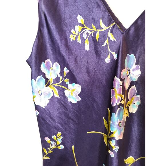 Talbots Intimates Floral Satin Nightgown Dress Slip Vintage - Picture 6 of 10